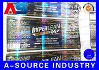 Özel Hologram Baskı Hapı Şişe Etiketi Metalik Mavi Çıkarılabilir İlaç Etiketler
