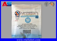 Aromasin 50 Tablet USP Sterilizasyon Etiketleri Hap Şişe Etiketi Baskı Alüminyum Zip Kilit Çanta Üzerinde Baskılı