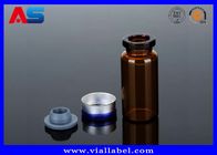 Güvenli Lastik Kapaklı ile Borulu Minyatür Cam Şişeler Mavi Amber Cam Şişeler