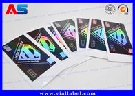 Anabolik Peptit özel etiket etiketleri için Lazer Hologram Baskı Yapıştırıcı 10ml Etiketler ve Kutular