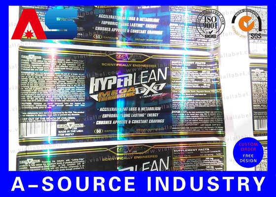 CMYK baskı yapışkan hap şişesi etiketleri ve vitaminler için şişe çıkartmaları