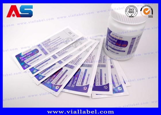 PP PET Plastik yapışkan hap şişe çıkartması Özel baskı özel şişe etiketleri
