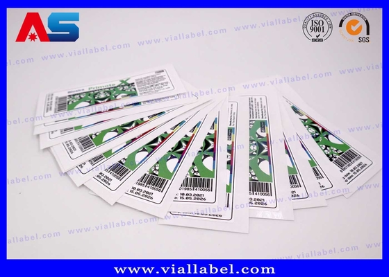 CMYK Beyaz İnci Film 10ml Şişe Etiketi Enjeksiyon Şişeleri için özel 10ml şişe etiketleri