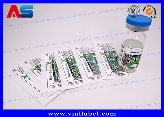 CMYK Beyaz İnci Film 10ml Şişe Etiketi Enjeksiyon Şişeleri için özel 10ml şişe etiketleri