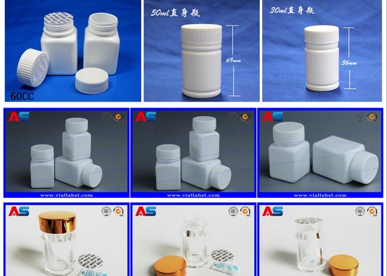 Çocuk geçirmez vida kapağı Plastik hap kavanozları Küçük Beyaz Tabletler için Kapsül Paket ilaç hap şişeleri