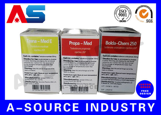 Depolama için Özelleştirilmiş ISO 9001 Pharma 10ml Flakon Kutuları, peptit flakonları için Normal Baskı