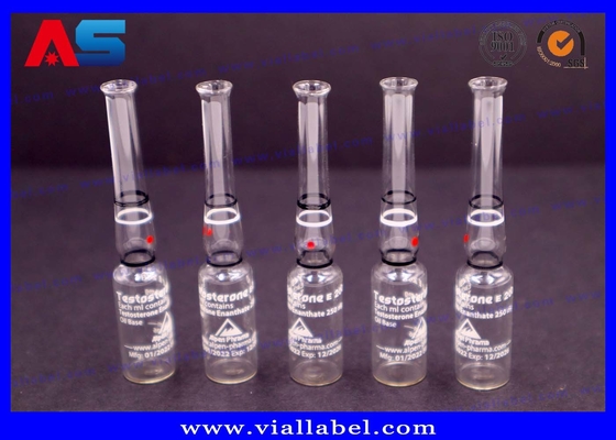 Özel Baskı 1ml Testosteron Farmasötik Cam Ampul Temizle
