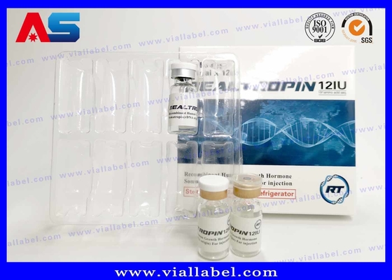 Farmasötik Tasarım Yazdırma Somatropina Hcg 2ml Flakon Etiketli Kutu Paketleme Bodybuilding Kağıt Paketleme Kutu
