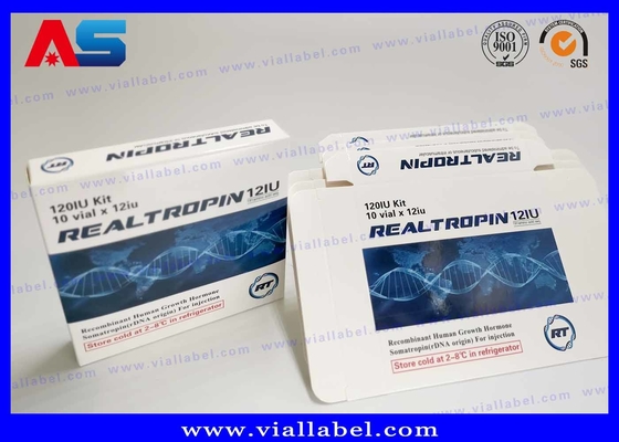 Farmasötik Tasarım Yazdırma Somatropina Hcg 2ml Flakon Etiketli Kutu Paketleme Bodybuilding Kağıt Paketleme Kutu