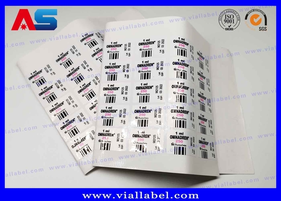 Peptid Şişeleri Farmasötik Etiket Baskı Melanotan 2 4C 2ml viyole şişe için