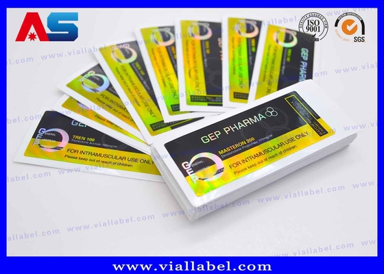 10ml şişe şişe etiketleri Holografik Güçlü Yapıştırıcı Peptidler Farmasötik Şişe Etiketleri 25x60mm