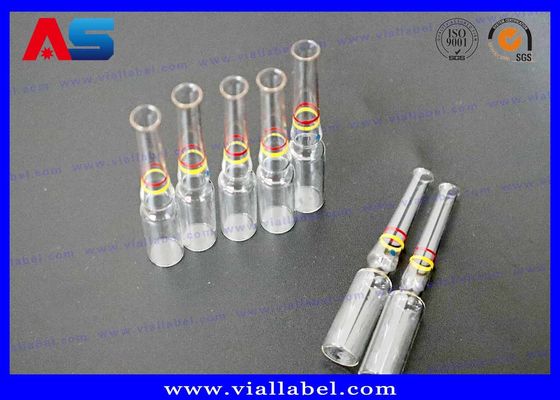 Parlak Şeffaf Renkli Cam 1ml / 3ml / 5ml Ampule Dekoreli Yüzüklerle