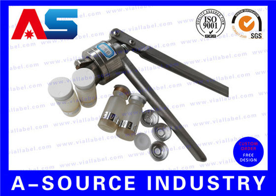 Gümüş Alüminyum Manuel Flakon Kapatma Kırıştırma Aleti 13mm / 20mm Flip Off Plastik Kapak İçin