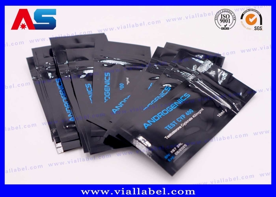 Siyah Baskı Alüminyum Folyo Çanta 10 ml şişe için Androgenics Test Cyp 10 ml şişe