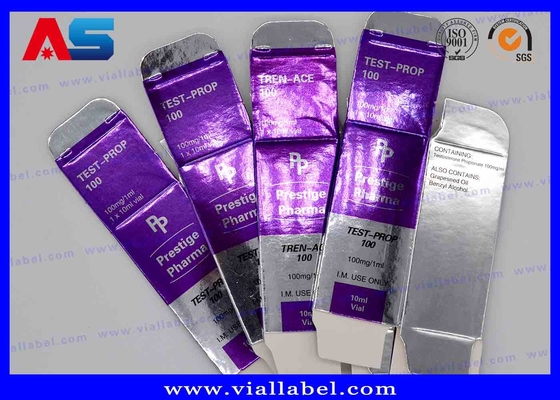 Farmasötik Paketler İçin Metallik Gümüş Folyo Baskılı Özel 10ml Flakon Paket Kutusu