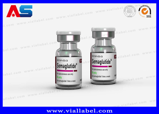 Semaglutide 2ml Özel Yapışkan Küçük Şişe Etiketi Laçlı UV Noktası / Sıcak Ştamp / Folye