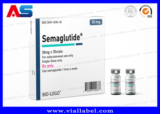 Semaglutide 2ml Özel Yapışkan Küçük Şişe Etiketi Laçlı UV Noktası / Sıcak Ştamp / Folye