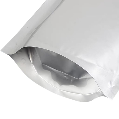 Alüminyum folyo torbası MOQ 100pcs Alüminyum Gümüş Zip Kilitli Cüzdan 50 tablet için