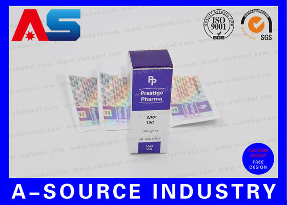 Peptit 2ml / 3ml Şişeler İçin Özel Yeni Şirket Adı ile Hologram Yapışkan Etiket ve Kutu