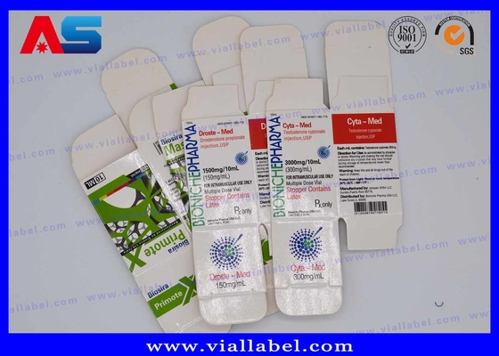 Bio Pharma Enjeksiyon Yağları için 10 ml şişe Kutusu Cam Şişeler Paket Özel Ücretsiz Tasarım Güvenli Nakliye