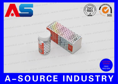 İlaç Depolama 10ml Şişe Kutuları Beden geliştirme Karton Hologram Lazer Baskı Yapışkan Etiketle Enanthate Kağıt Kutuları