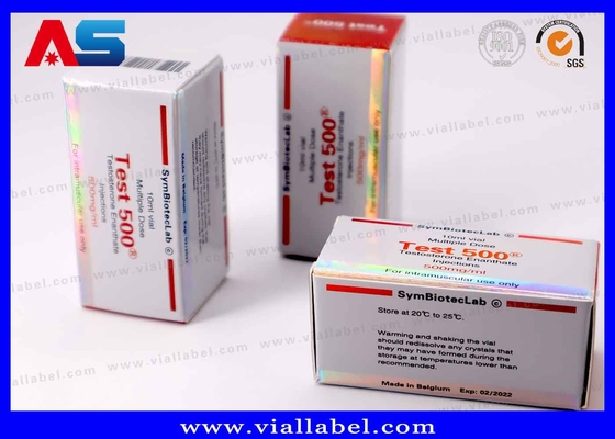 Gümüş Holografik 10ml Flakon Kutuları Özel İlaç Küçük Karton Kutu Baskı