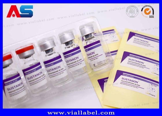 10 ml şişe etiketleri su geçirmez Beyaz İnci Filmden Yapılmış Güçlü Yapıştırıcı Farmasötik Özel Tasarım
