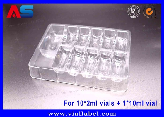 10 x 2 ml şişe + 1 x 10 ml şişe için PET Şeffaf Blister Paket Tabak