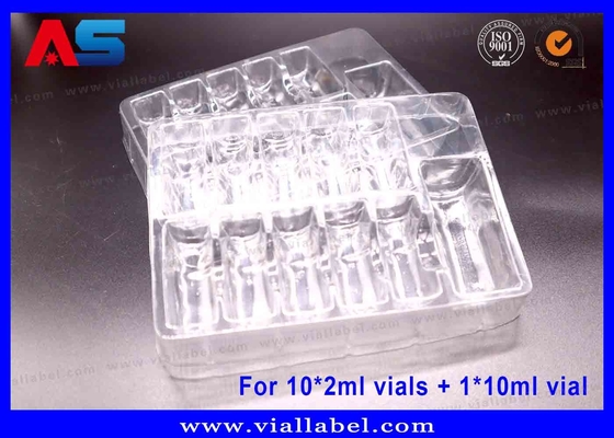 10 x 2 ml şişe + 1 x 10 ml şişe için PET Şeffaf Blister Paket Tabak