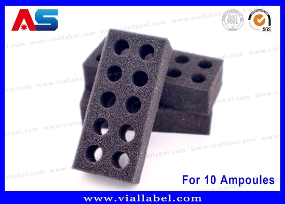 Siyah EVA Köpük Ampulet Tepsisi 10x1ml Tıbbi ve Laboratuvar Kullanımı için Güvenli Depolama Çözümü