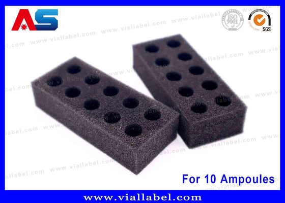 Siyah EVA Köpük Ampulet Tepsisi 10x1ml Tıbbi ve Laboratuvar Kullanımı için Güvenli Depolama Çözümü