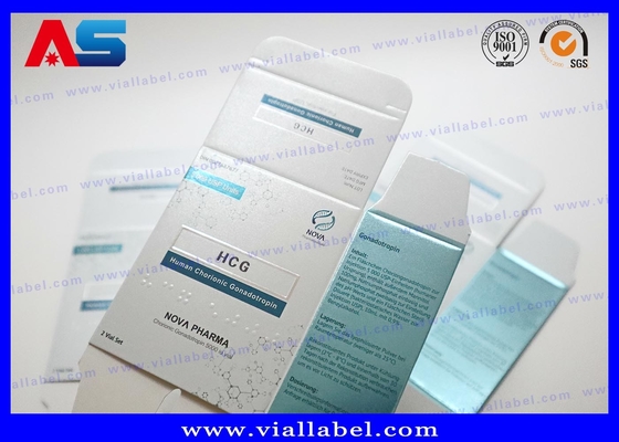 Yüksek Kaliteli Hcg Küçük Flakon ve Kutu Baskısı, 2 x 2ml Flakon için Peptit Kağıt Kutu Ambalajı