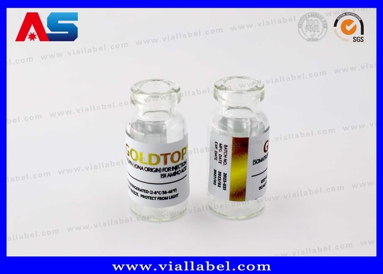 Güçlü Yapışkanlı 10ml Flakon Etiketleri Altın Varak Baskılı Enjeksiyon Liyofilize Peptitler İçin