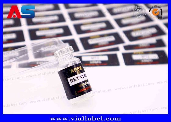 Enjeksiyon Yağları İçin Beyaz İnci Film Küçük Şişe Etiketi Çıkartmaları, Hcg Flakon Etiketleri Özelleştirilmiş Logo Baskısı