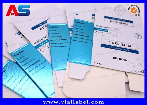 UV Mat Metalik Renkler İlaç Peptitleri Kağıt Kutu Etiket Tepsileri 2 Şişe 2ml İçin