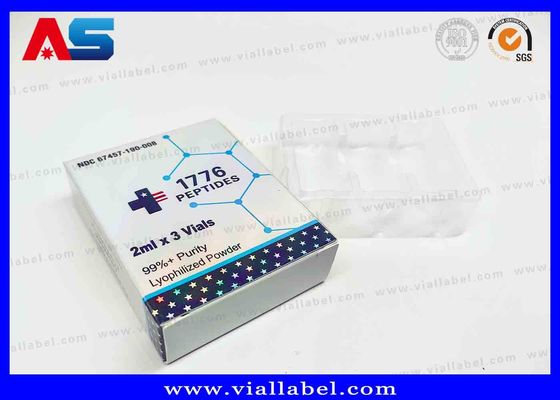 Shipping by Express/ Air/ Sea/ Truck/ Train 3ml Hologram Box , 2ml Paper Box For Peptides Free Design Service