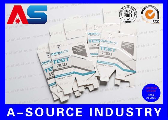 10 ml Şişe Depolama Kutusu Matt Finish Karton Kağıt Mavi UV Noktası Braille Kutusu Beyaz karton kutu