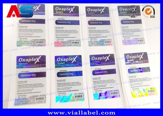 CMYK Baskı Holografik HCG Şişe Etiketi Kalınlığı 50um 100 tablet etiketi