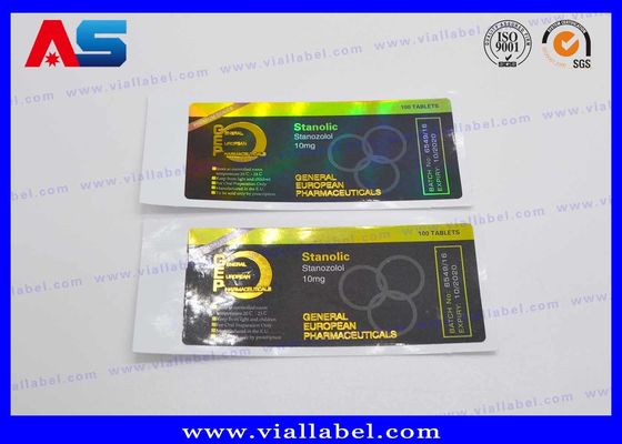 Lazer 10ml şişe Etiketler Ürünler için Özel Suya Karşıt Etiketler Rezolama / Altın folyo hologram etkisi