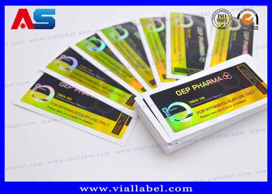 Boldenene Undecylenate şişesi için 10ml Özel Hologram Etiketler Güçlü yapışkan 10ml Şişe Etiketleri Hologram Lazer Etkisi Özel Boyut