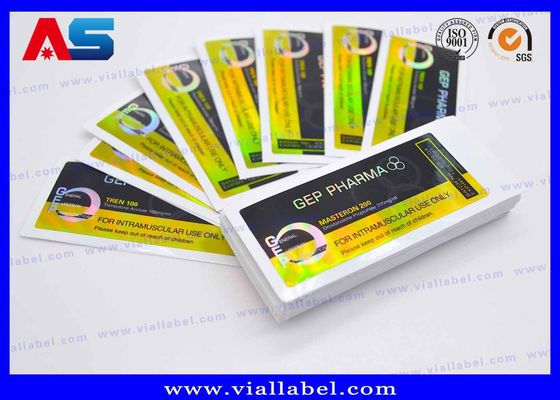 CMYK Baskı Holografik HCG Şişe Etiketi Kalınlığı 50um 100 tablet etiketi