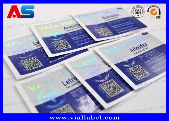 CMYK Baskı Holografik HCG Şişe Etiketi Kalınlığı 50um 100 tablet etiketi