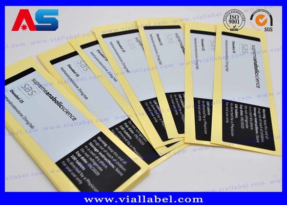 CMYK Baskı Holografik HCG Şişe Etiketi Kalınlığı 50um 100 tablet etiketi