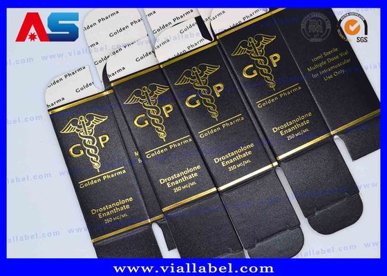 MK Farmasötik 10ml şişe kutuları Altın folyo ile küçük şişeler için embossed logo kutuları