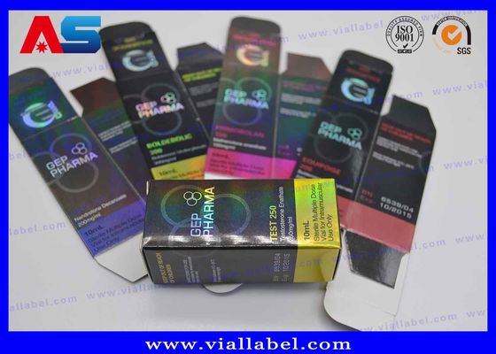 Lazer Hologram Baskı UV Spot 10ml Şişe Kutuları ve Etiketler 10ml çim rulo etiketleri