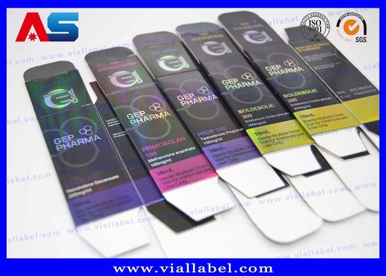 Holografik Panton Rengi 10ml Peptid Şişesi Etiketleri ve Kutuları 10ml çim şişe etiketleri