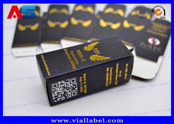 MK Farmasötik 10ml şişe kutuları Altın folyo ile küçük şişeler için embossed logo kutuları