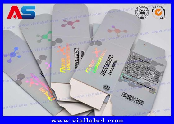 Holografik Lazer 15ml Cam Damla Flakon Kutular ve Etiketler Beden geliştirme flakonları için küçük ambalaj kutuları