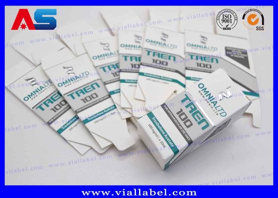 10ml Şişe Kağıt Kutuları Gümüş Foliya Yazdırma Eczane Peptid Enjeksiyonlar için Farmasötik ambalaj