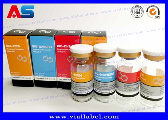 Beden geliştirme Cypionate Farmasötik Şişe Etiketleri 25x60mm 10ml şişe için ISO sertifikalı